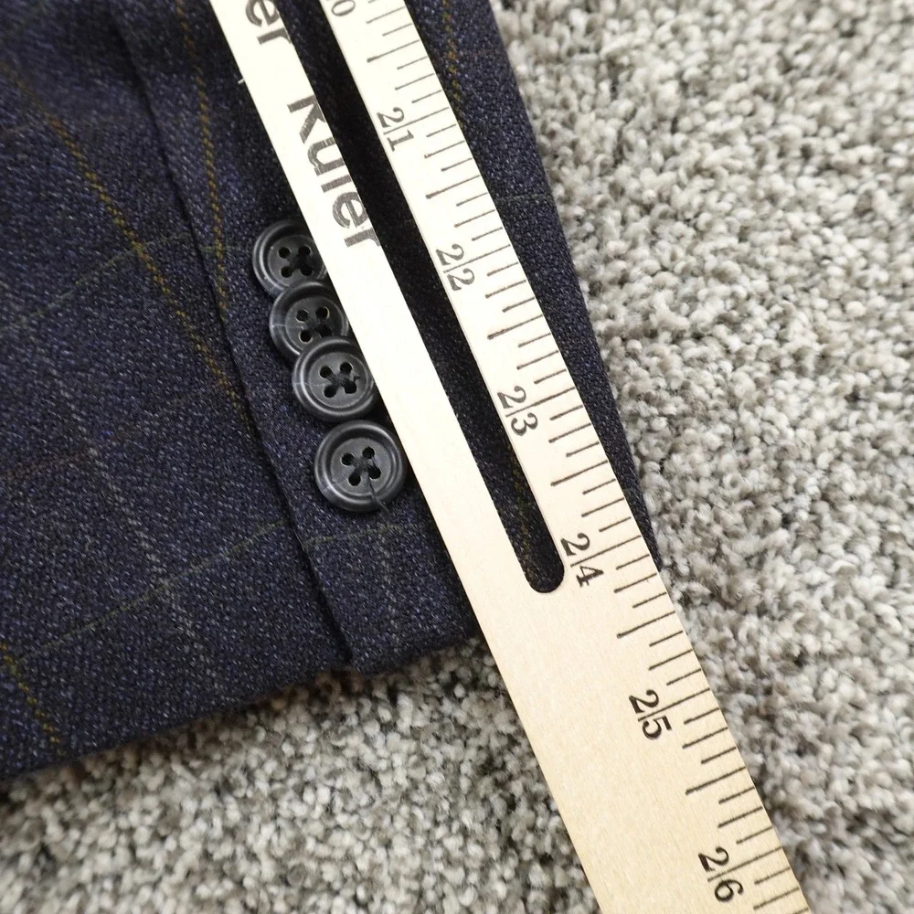 Burberry Blazer Mens 44R Blue Plaid Wool Cashmere Sport Coat Jacket Suit Top USA